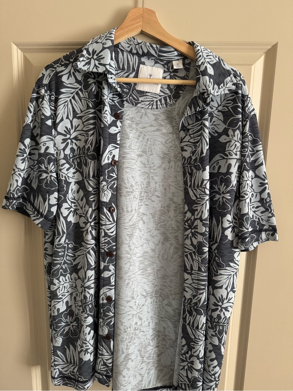 Caribbean Blue Floral Short-Sleeve Shirt